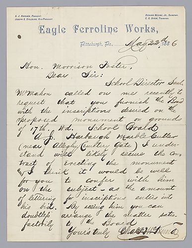 Letter from Charles McKenna to Morrison Foster