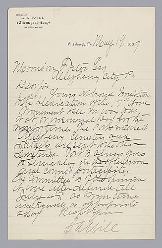 Letter from S.A. Will to Morrison Foster