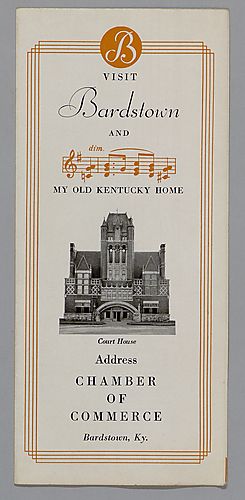 Pamphlet, Visit Bardstown and My Old Kentucky Home