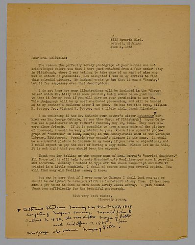 Letter from Evelyn Morneweck to Julie McIlvaine