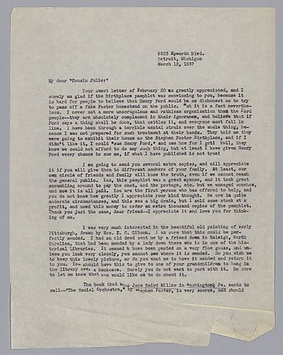 Letter from Evelyn Mornweck to Julie McIlvaine