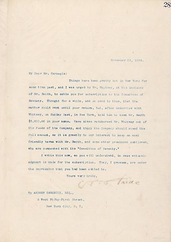 Frick urged by Mr. Whitney and Mr. Smith to subscribe to the Committee of Seventy