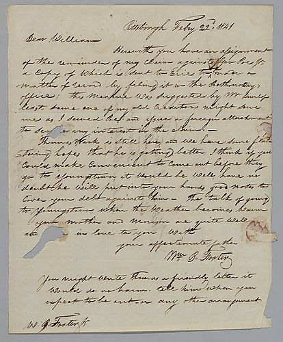 From William B. Foster to William Foster, Jr.