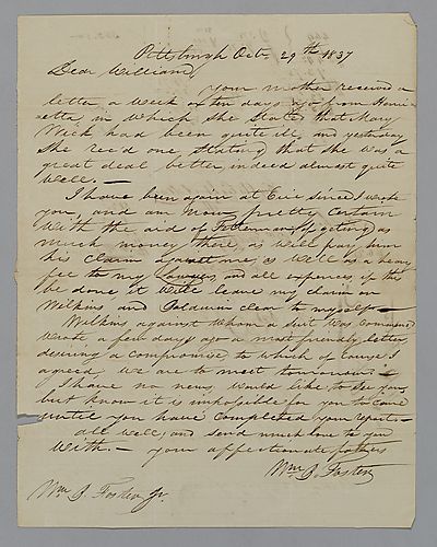 From William B. Foster to William Foster, Jr.
