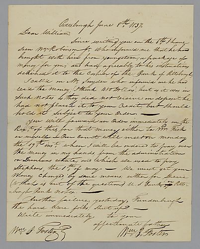From William B. Foster to William Foster, Jr.