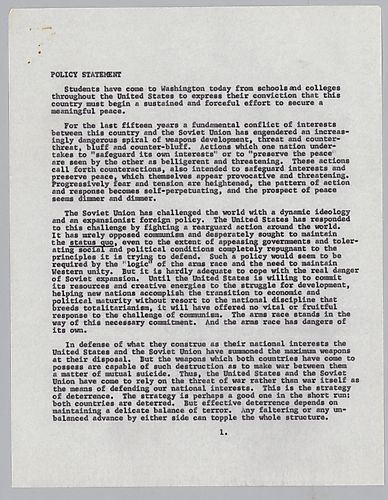 "Policy Statement" from Washington D.C. Protest