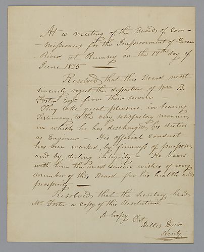 Letter of reference for William Foster, Jr., from board of Green River Comms.