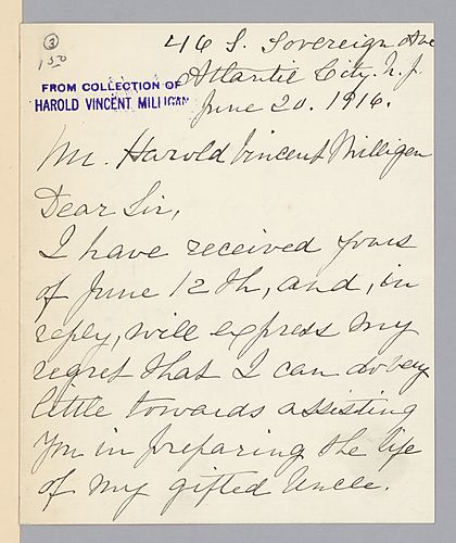 From Annie Buchanan to Harold Vincent Milligan