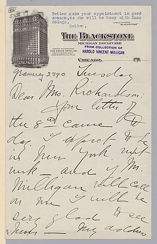 From Henrietta Crosman to Mrs. Richardson