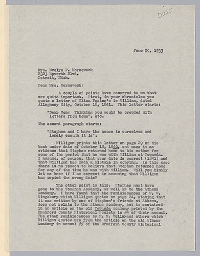 From John Tasker Howard to Evelyn Foster Morneweck