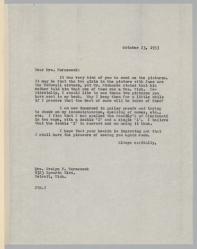 From John Tasker Howard to Evelyn Foster Morneweck