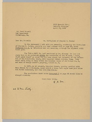 From Evelyn Foster Morneweck to Ward Bonsall