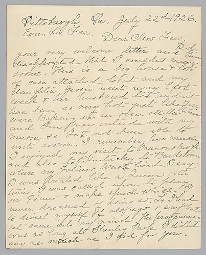 From Marion Foster to Eva L. Fee