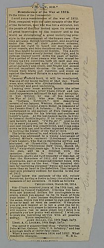Newspaper clipping on Col. John Miller
