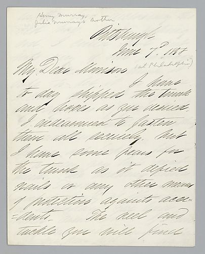 Letter from Henry Murray to Morrison Foster