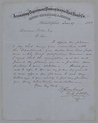 Letter from K.J. Lambert to Morrison Foster