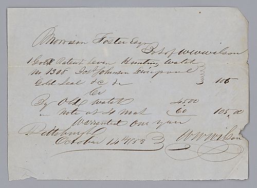Letter from W.W. Wilson to Morrison Foster