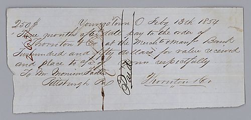 Payment for Jesse Thornton, signed by J. Thornton