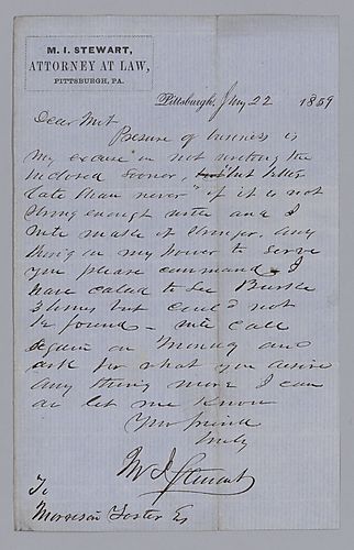 Letter from M.I. Stewart to Morrison Foster
