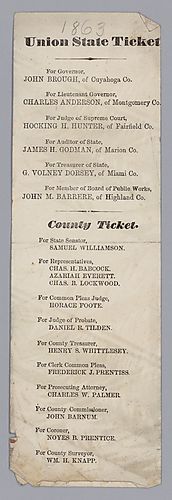 Ohio Union State Ticket (2 copies)