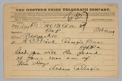 Carnegie sends a message that reads," Good you will be proud of your man one of these days"