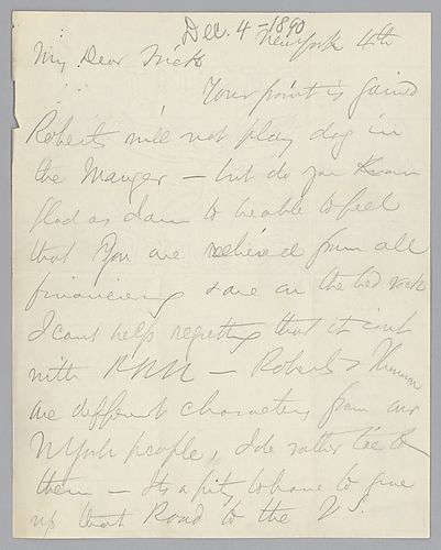 Carnegie writes to propose a possible way for Frick to deal with the Pennsylvania Railroad as the business provided by shipping Frick's coke is leverage in dealing with the railroad