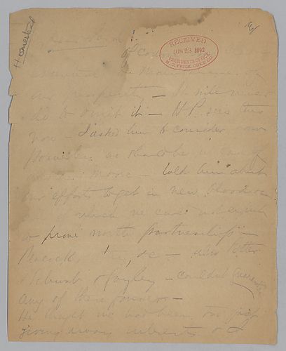 Carnegie discusses the "Iron Clad Agreement" and "H.P. [Henry Phipps]; he also mentions working and his book