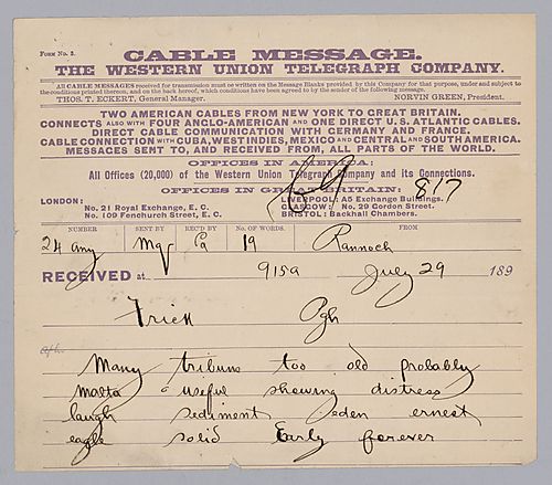 Carnegie writes from Rannoch, [Scotland] to say that the Amalgamated Association's proposition is probably not worthy of consideration