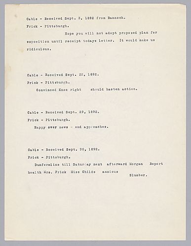 Carnegie writes from Rannoch, [Scotland] on his hope that Frick will not adopt a plan for exposition without additional letters