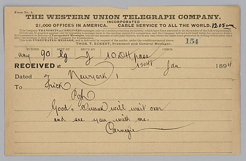 Carnegie writes, "Good, Swank will wait over and see you with me."