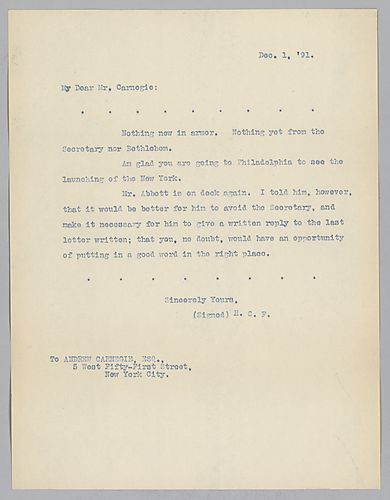Frick writes that there is nothing new with armor and that Abbott should avoid the Secretary