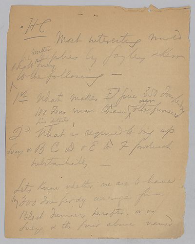 Carnegie writes to ask how Lucy's furnace "E" produces so well and what to do to get the other furnaces at Lucy to produce comparably