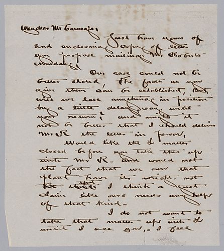 Frick writes on the company having a strong case against the Pennsylvania Railroad Company and asks how best to proceed. He also encloses a typed letter to Mr. Roberts, President of the Pennsylvania Railroad Company, which deals with financial arrangement