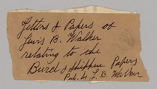 Letters and Papers of Lewis Walker