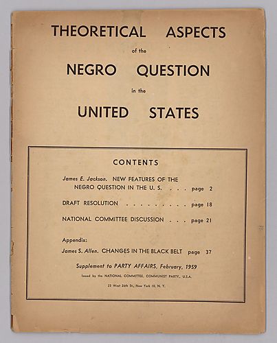 "Theoretical Aspects of the Negro Question in the United States"