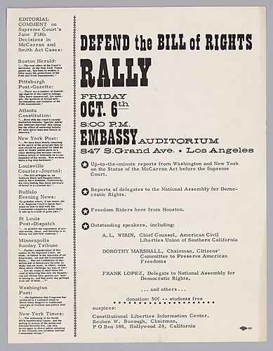 "Defend the Bill of Rights Rally" Flyer