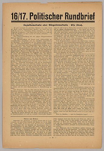 Politische Rundbriefe 16-33 (Items 14-27)