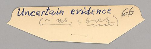 "Uncertain Evidence"