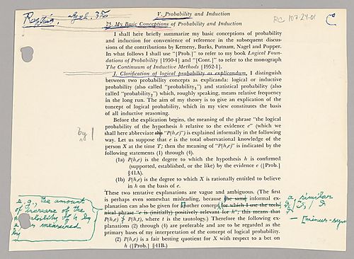 "Probability and Induction": Reply 25 for Schilpp-Volume