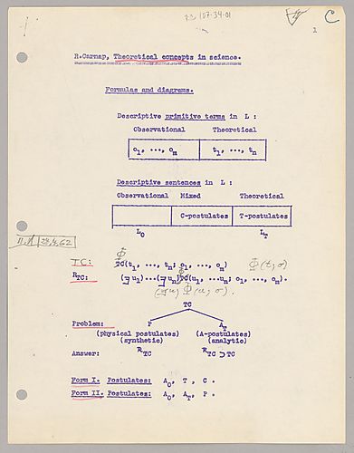 "Theoretical Concepts in Science": Typescripts