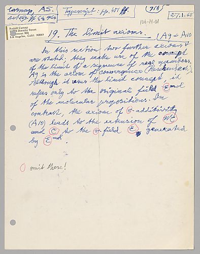 An Axiom System of Inductive Logic, Chapter 19: The Limit Axioms