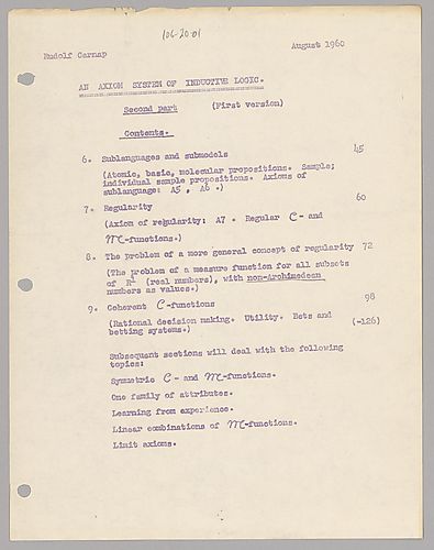 An Axiom System of Inductive Logic, Chapters 1-13 (old uncorrected): 6. Sublanguages
