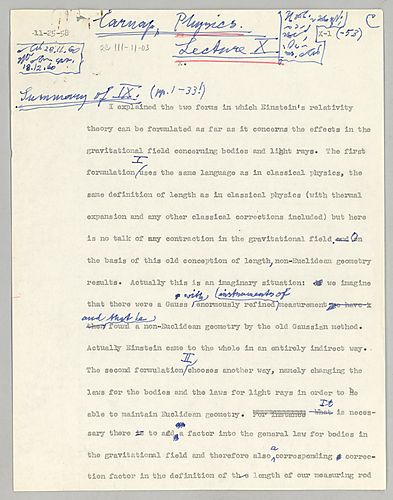 "Philosophical Foundations of Physics," Lecture X (Item 3)