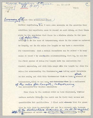 Philosophical Foundations of Physics," Lecture VII (Item 8)