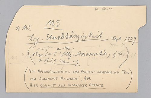Ms. "Logische Unabhängigkeit"