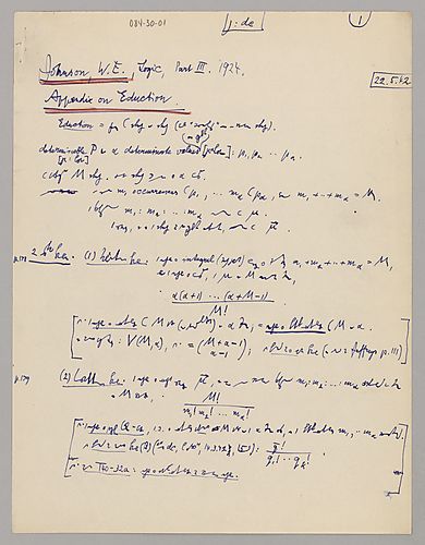 Johnson, W.E., Logic (1924)