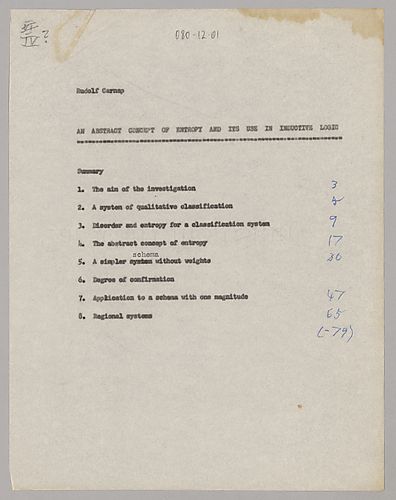 Entropy II: An Abstract Concept of Entropy and Its Use in Inductive Logic, (Item 1a)