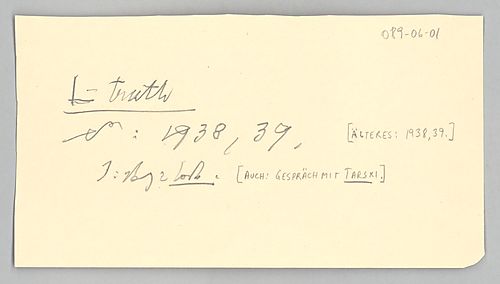 L-Truth: Älteres, auch Gespräch mit Tarski