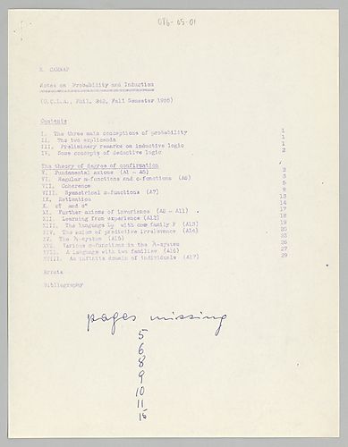 Notes on Probability and Induction (Incomplete)