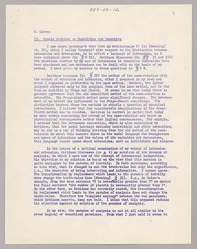 The Philosophy of Rudolf Carnap: "Replies" (Items 12-28)